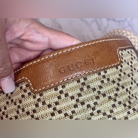 GUCCI Straw Diamante Maui Tote Brown - Picture 4 of 15